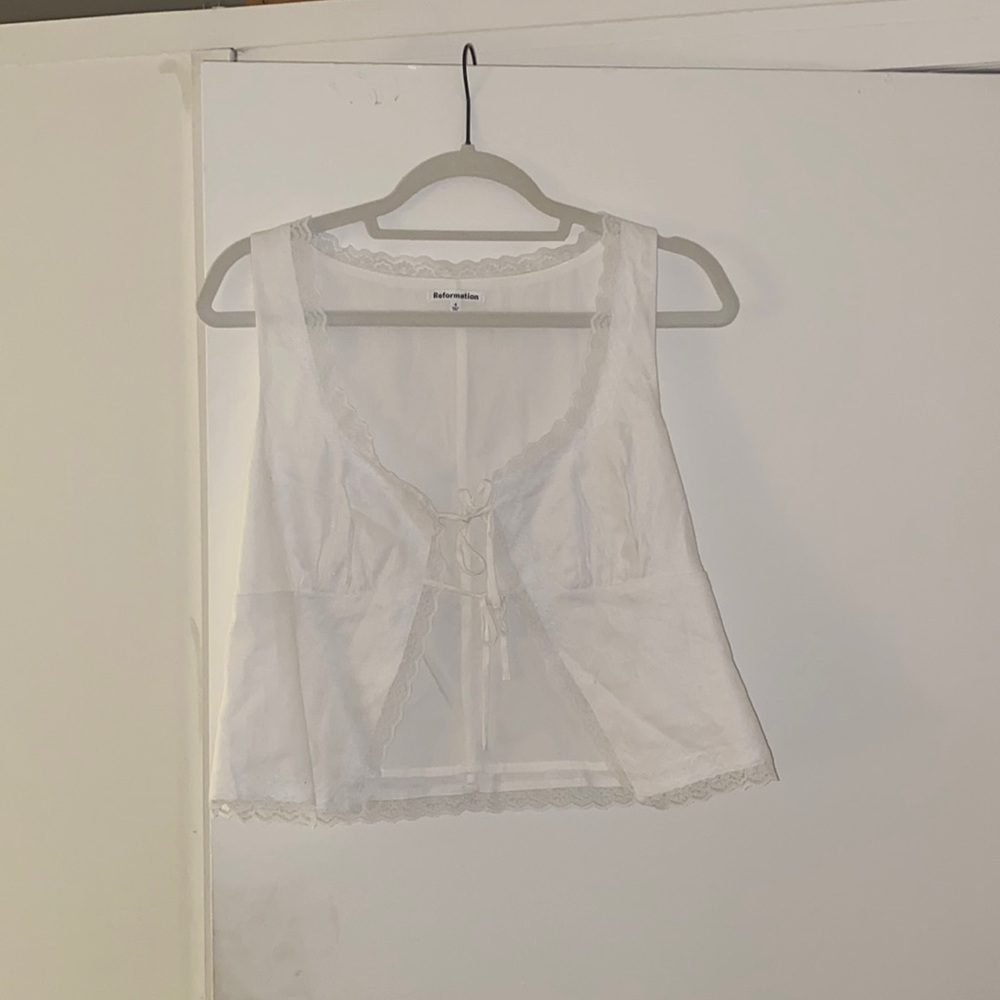 Reformation Rosalie Linen Top